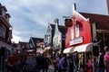 Crowded streets of Volendam, The Netherlands Royalty Free Stock Photo